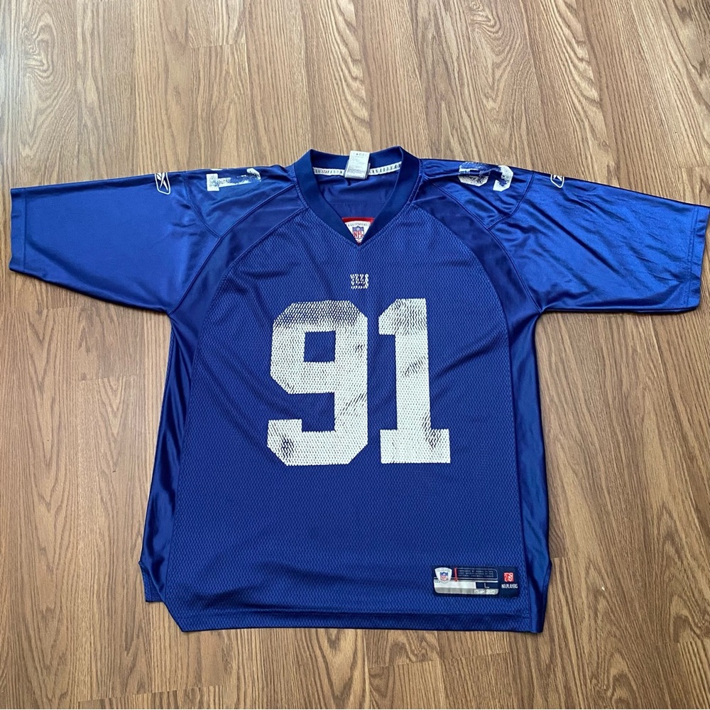 Reebok NFL Equipment Justin Tuck #91 New York Giants Jersey Men Size L Blemishes